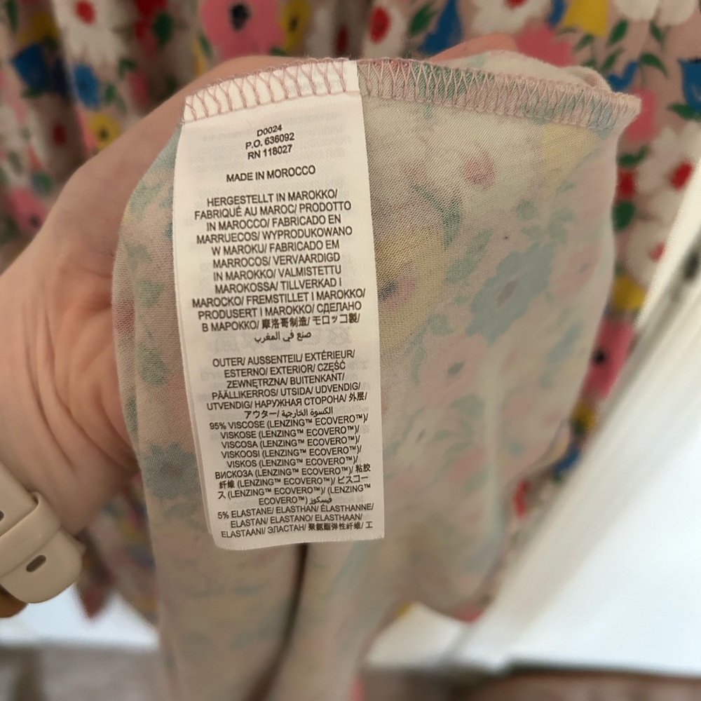 Boden Eva Pink Floral/Milkshake Midi Tea Dress Jersey 12R - Picture 4 of 6